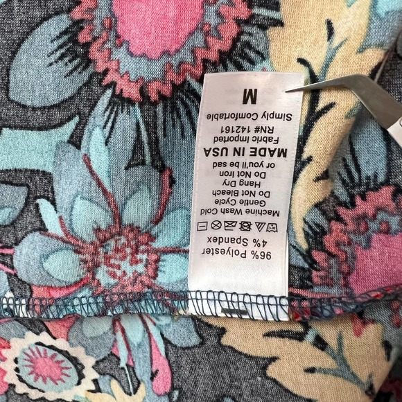 Lularoe Women's size Medium. Floral bold botanical Tank Tee Dress #1030 - Picture 7 of 8